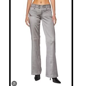 Diesel Industry Denim Division Satin Silver Gray Pants 42